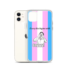 Load image into Gallery viewer, Every Kiss Begins with Gay (trans pride flag) - iPhone Case