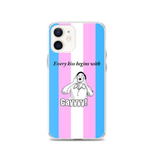 Load image into Gallery viewer, Every Kiss Begins with Gay (trans pride flag) - iPhone Case