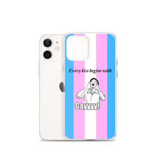 Load image into Gallery viewer, Every Kiss Begins with Gay (trans pride flag) - iPhone Case