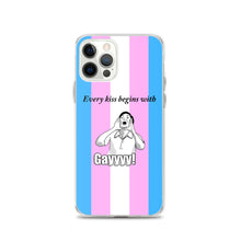 Load image into Gallery viewer, Every Kiss Begins with Gay (trans pride flag) - iPhone Case