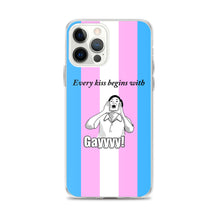 Load image into Gallery viewer, Every Kiss Begins with Gay (trans pride flag) - iPhone Case