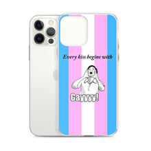 Load image into Gallery viewer, Every Kiss Begins with Gay (trans pride flag) - iPhone Case