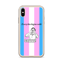 Load image into Gallery viewer, Every Kiss Begins with Gay (trans pride flag) - iPhone Case