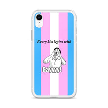 Load image into Gallery viewer, Every Kiss Begins with Gay (trans pride flag) - iPhone Case