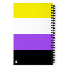 Load image into Gallery viewer, LGBTQIAP+ Spiral notebook with Non-Binary Pride Flag back cover