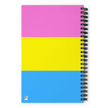 Load image into Gallery viewer, LGBTQIAP+ Spiral notebook with Pansexual Pride Flag back cover