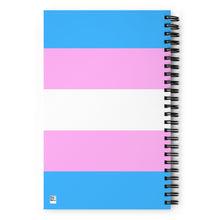 Load image into Gallery viewer, LGBTQIAP+ Spiral notebook with Trans Pride Flag back cover