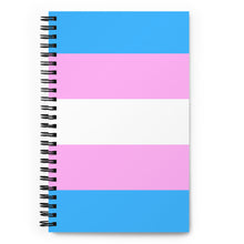 Load image into Gallery viewer, Trans Pride Flag - Spiral notebook