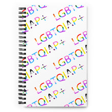 Load image into Gallery viewer, LGBTQIAP+ Spiral notebook with Gay Pride Flag back cover