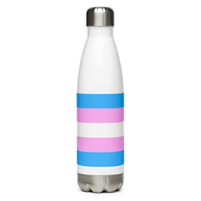 Load image into Gallery viewer, Trans Pride Flag - Stainless Steel Water Bottle