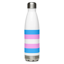 Load image into Gallery viewer, Trans Pride Flag - Stainless Steel Water Bottle
