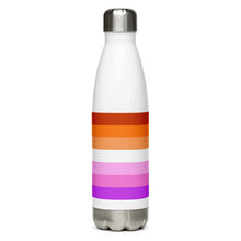 Load image into Gallery viewer, Lesbian Pride Flag - Stainless Steel Water Bottle