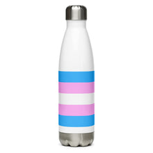 Load image into Gallery viewer, Trans Pride Flag - Stainless Steel Water Bottle