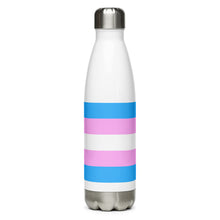 Load image into Gallery viewer, Trans Pride Flag - Stainless Steel Water Bottle