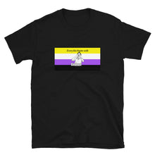 Load image into Gallery viewer, Every Kiss Begins with Gay (non-binary pride flag) - Short-Sleeve Unisex T-Shirt