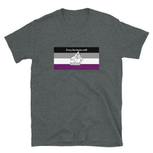Load image into Gallery viewer, Every Kiss Begins with Gay (ace pride flag) - Short-Sleeve Unisex T-Shirt