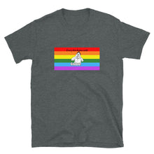 Load image into Gallery viewer, Every Kiss Begins with Gay (gay pride flag) - Short-Sleeve Unisex T-Shirt