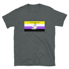 Load image into Gallery viewer, Every Kiss Begins with Gay (non-binary pride flag) - Short-Sleeve Unisex T-Shirt