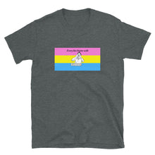 Load image into Gallery viewer, Every Kiss Begins with Gay (pan pride flag) - Short-Sleeve Unisex T-Shirt