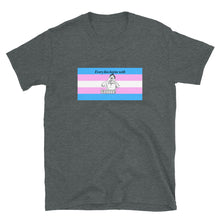 Load image into Gallery viewer, Every Kiss Begins with Gay (trans pride flag) - Short-Sleeve Unisex T-Shirt