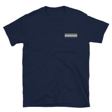 Load image into Gallery viewer, Ace Pride Flag Embroidered Short-Sleeve Unisex T-Shirt (left chest)