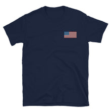 Load image into Gallery viewer, American Flag Embroidered Short-Sleeve Unisex T-Shirt (left chest)