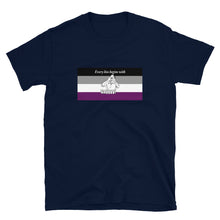 Load image into Gallery viewer, Every Kiss Begins with Gay (ace pride flag) - Short-Sleeve Unisex T-Shirt
