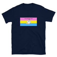 Load image into Gallery viewer, Every Kiss Begins with Gay (pan pride flag) - Short-Sleeve Unisex T-Shirt
