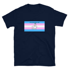 Load image into Gallery viewer, Every Kiss Begins with Gay (trans pride flag) - Short-Sleeve Unisex T-Shirt
