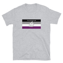 Load image into Gallery viewer, Every Kiss Begins with Gay (ace pride flag) - Short-Sleeve Unisex T-Shirt