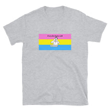 Load image into Gallery viewer, Every Kiss Begins with Gay (pan pride flag) - Short-Sleeve Unisex T-Shirt