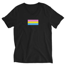 Load image into Gallery viewer, Pan Pride Flag - Unisex Short Sleeve V-Neck T-Shirt