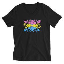 Load image into Gallery viewer, Pan Flowers - Unisex Short Sleeve V-Neck T-Shirt