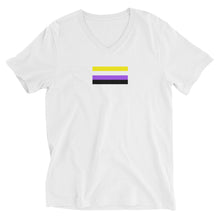 Load image into Gallery viewer, Non-Binary Pride Flag - Unisex Short Sleeve V-Neck T-Shirt