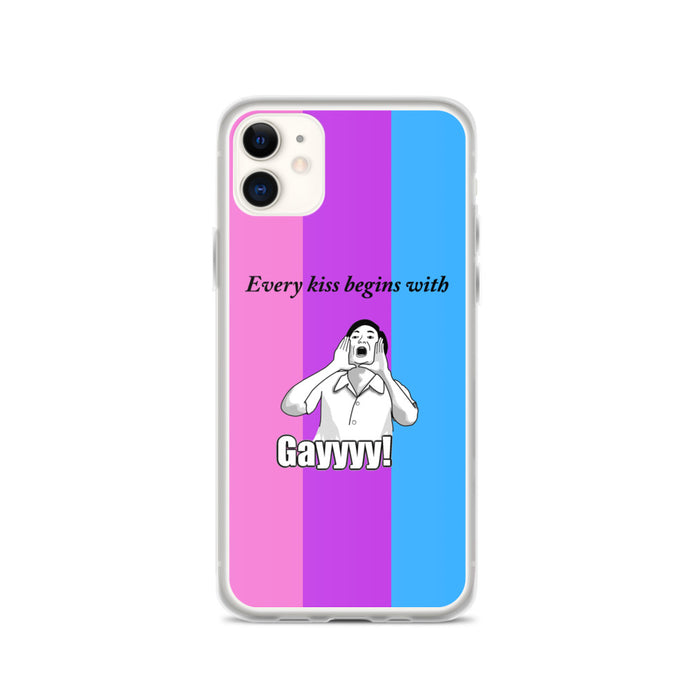 Every Kiss Begins with Gay (bi pride flag) - iPhone Case