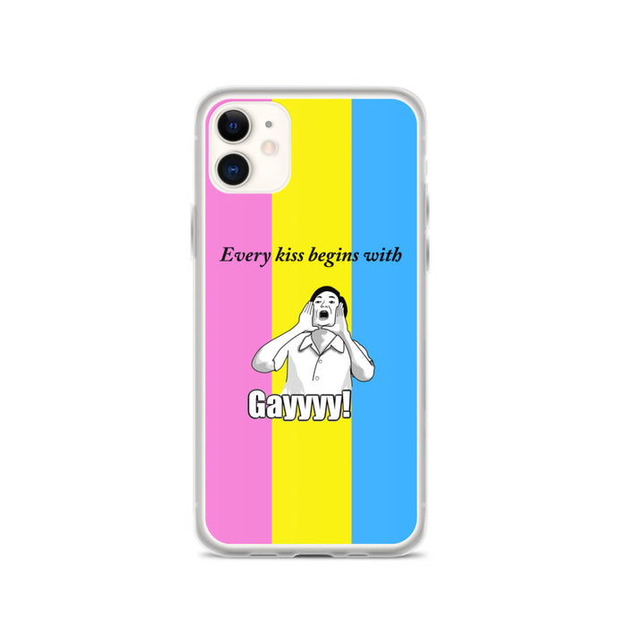 Every Kiss Begins with Gay (pan pride flag) - iPhone Case