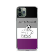 Load image into Gallery viewer, Every Kiss Begins with Gay (ace pride flag) - iPhone Case

