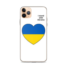 Load image into Gallery viewer, I Stand with Ukraine - Heart iPhone Case
