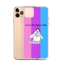 Load image into Gallery viewer, Every Kiss Begins with Gay (bi pride flag) - iPhone Case
