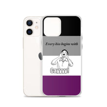 Load image into Gallery viewer, Every Kiss Begins with Gay (ace pride flag) - iPhone Case
