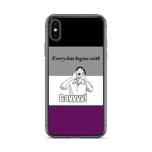 Load image into Gallery viewer, Every Kiss Begins with Gay (ace pride flag) - iPhone Case
