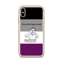 Load image into Gallery viewer, Every Kiss Begins with Gay (ace pride flag) - iPhone Case
