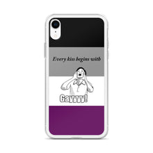 Load image into Gallery viewer, Every Kiss Begins with Gay (ace pride flag) - iPhone Case
