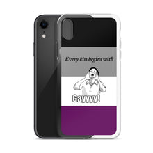 Load image into Gallery viewer, Every Kiss Begins with Gay (ace pride flag) - iPhone Case
