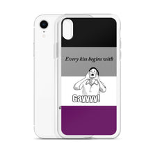 Load image into Gallery viewer, Every Kiss Begins with Gay (ace pride flag) - iPhone Case
