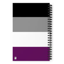 Load image into Gallery viewer, LGBTQIAP+ Spiral notebook with Ace Pride Flag back cover
