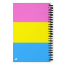 Load image into Gallery viewer, LGBTQIAP+ Spiral notebook with Pansexual Pride Flag back cover

