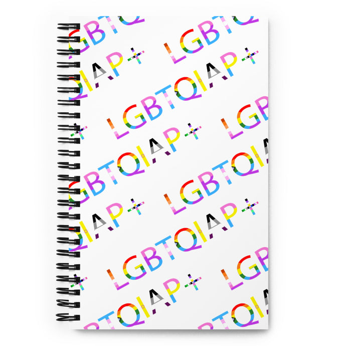 LGBTQIAP+ Spiral notebook with Lesbian Pride Flag back cover