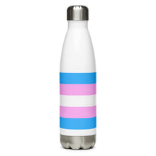 Load image into Gallery viewer, Trans Pride Flag - Stainless Steel Water Bottle
