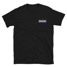 Load image into Gallery viewer, Ace Pride Flag Embroidered Short-Sleeve Unisex T-Shirt (left chest)
